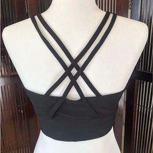 Black Strappy Non-Padded sports Bra size XL